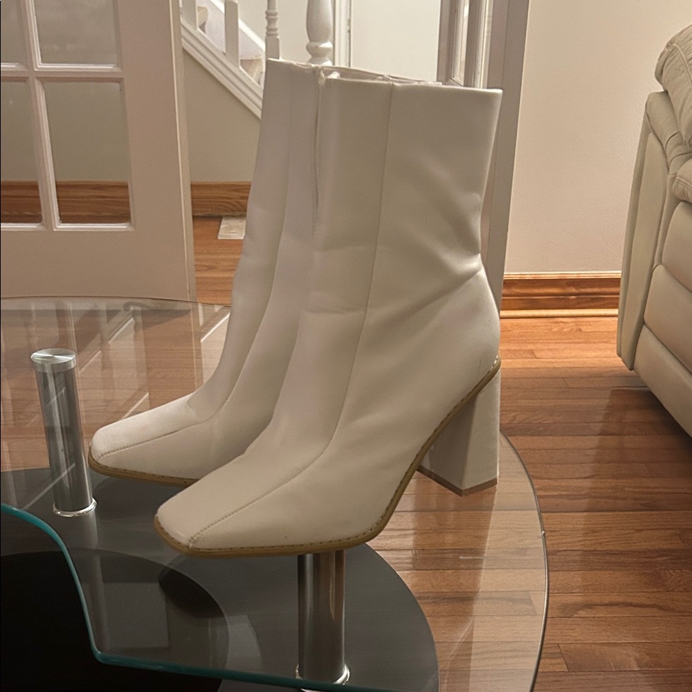 Nasty Gal Chic White Heeled Boots